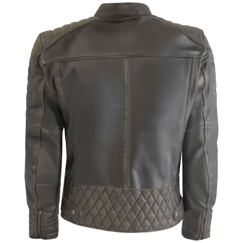 Giacca da motociclista in pelle marrone vintage RSA