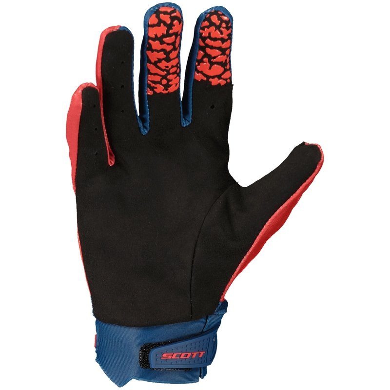 Guanti motocross per bambini SCOTT EVO TRACK blu-rosso neon
