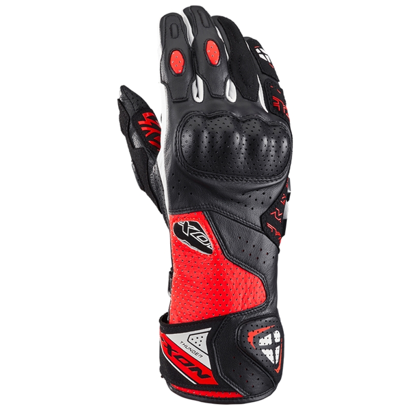 Guanti moto IXON Thunder Air nero-rosso-bianco