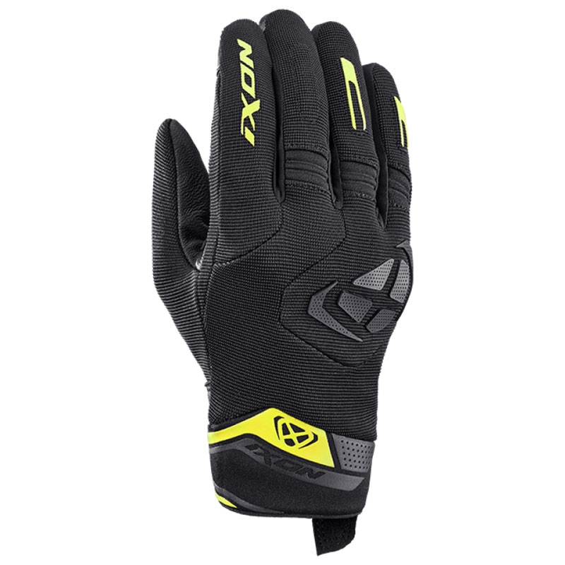 Guanti da moto IXON Mig 2 nero-giallo fluo