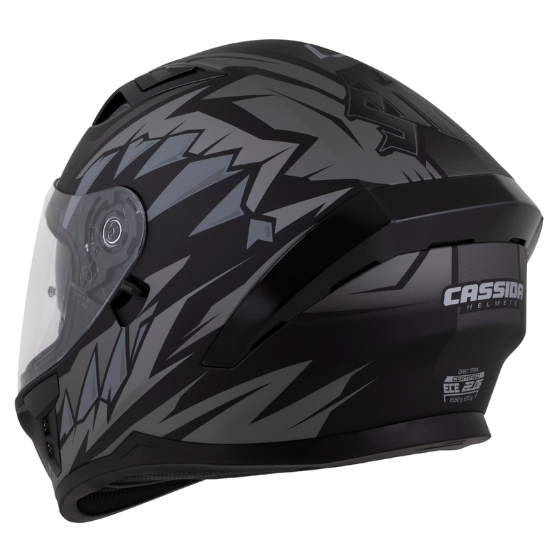 Casco integrale Cassida Orbit Strix nero opaco-grigio