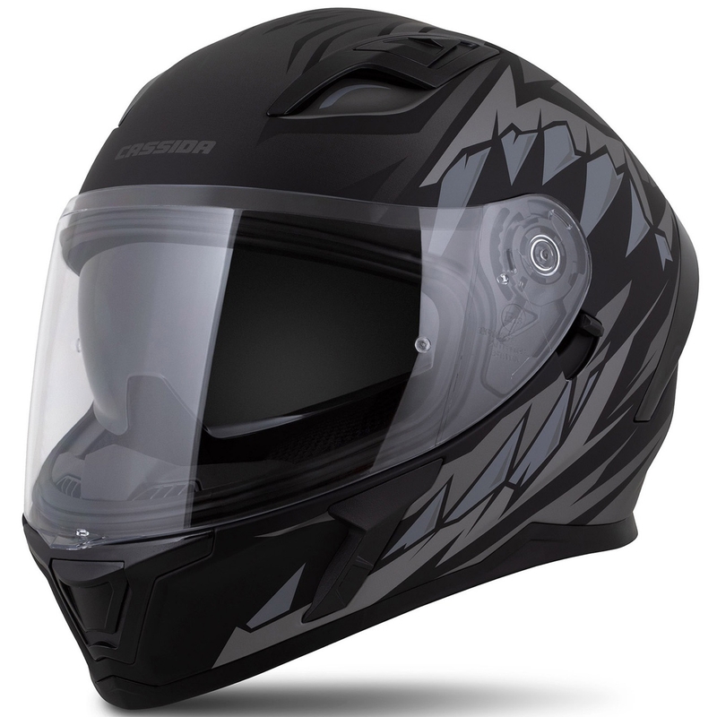Casco integrale Cassida Orbit Strix nero opaco-grigio