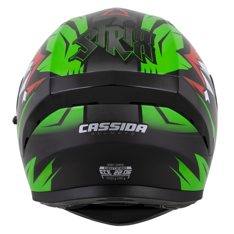 Casco integrale Cassida Orbit Strix rosso-verde-grigio-bianco-nero