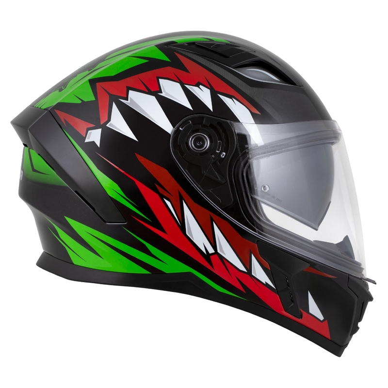 Casco integrale Cassida Orbit Strix rosso-verde-grigio-bianco-nero