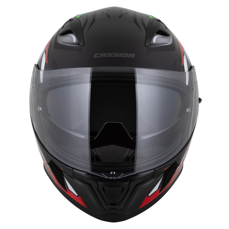 Casco integrale Cassida Orbit Strix rosso-verde-grigio-bianco-nero