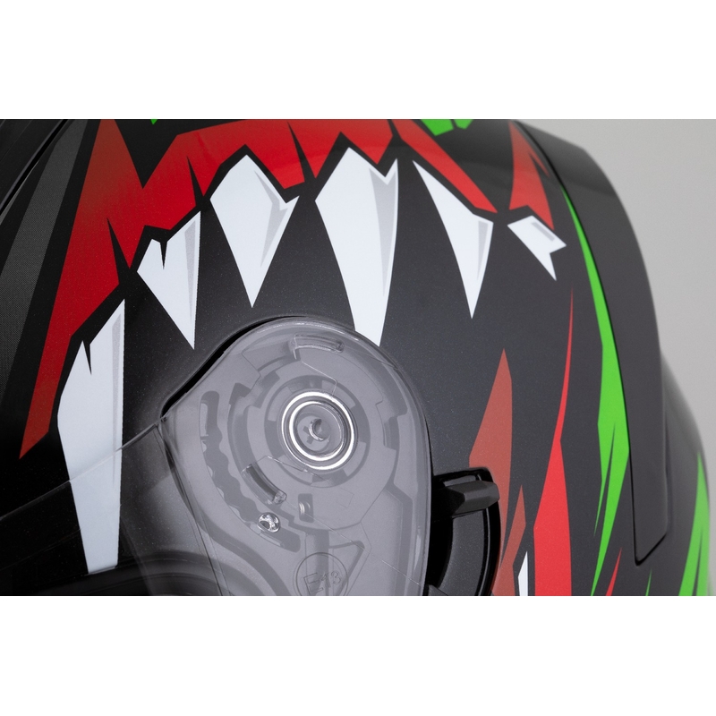 Casco integrale Cassida Orbit Strix rosso-verde-grigio-bianco-nero
