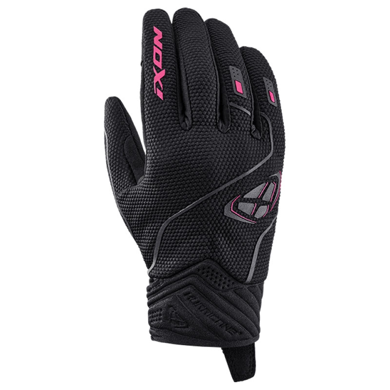 Guanti da moto da donna IXON Hurricane 2 nero-rosa