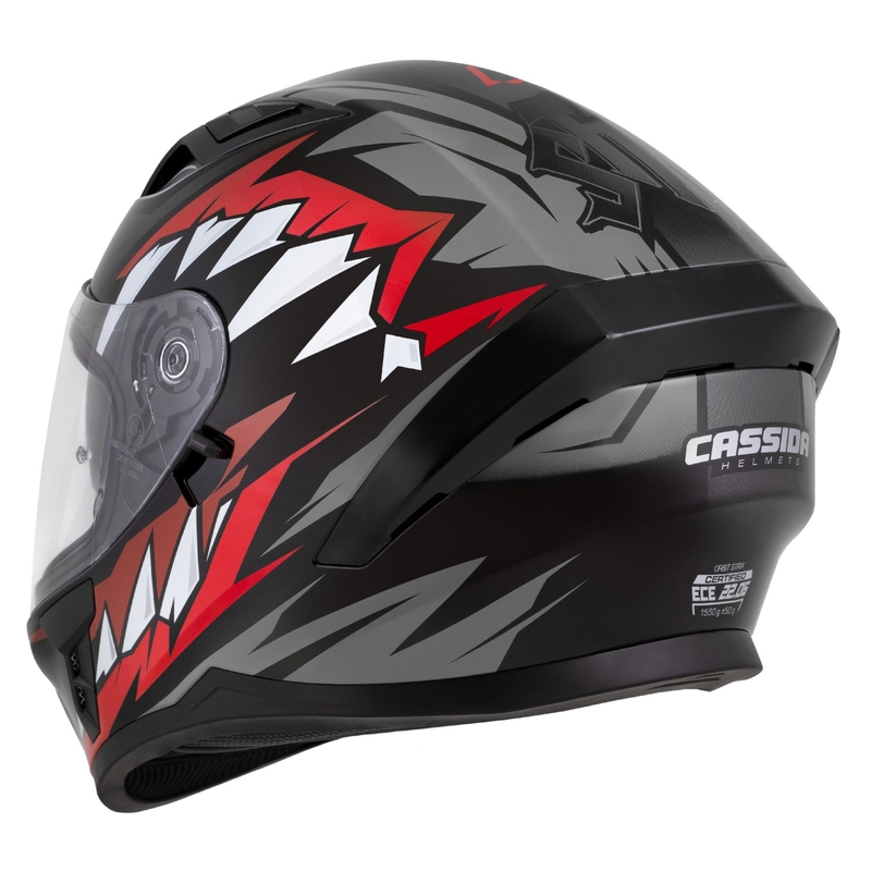 Casco integrale Cassida Orbit Strix rosso-grigio-bianco-nero