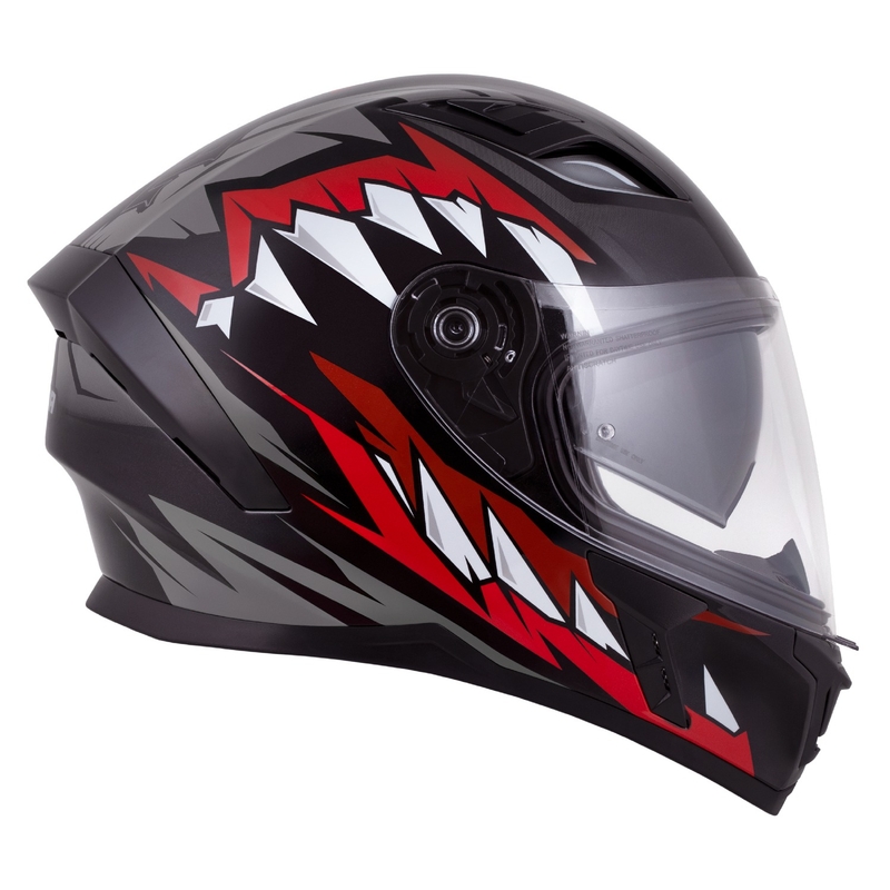 Casco integrale Cassida Orbit Strix rosso-grigio-bianco-nero