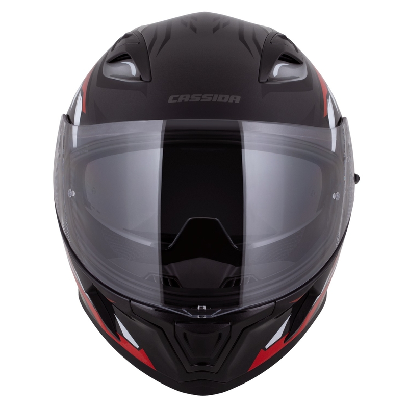 Casco integrale Cassida Orbit Strix rosso-grigio-bianco-nero