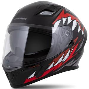 Casco integrale Cassida Orbit Strix rosso-grigio-bianco-nero
