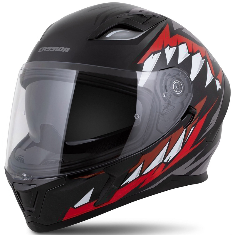 Casco integrale Cassida Orbit Strix rosso-grigio-bianco-nero