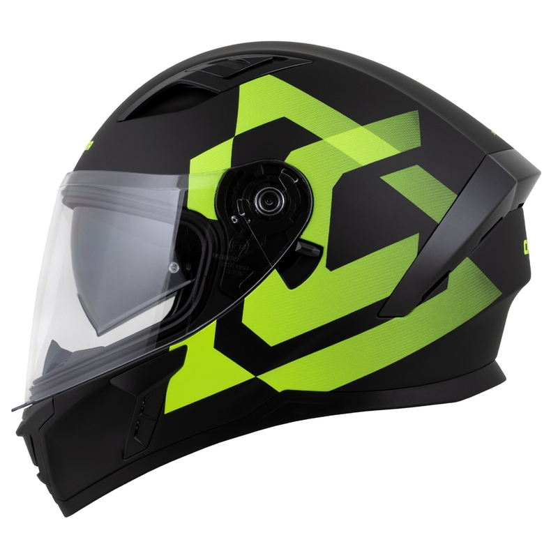 Casco integrale Cassida Orbit Grind nero opaco-giallo fluo