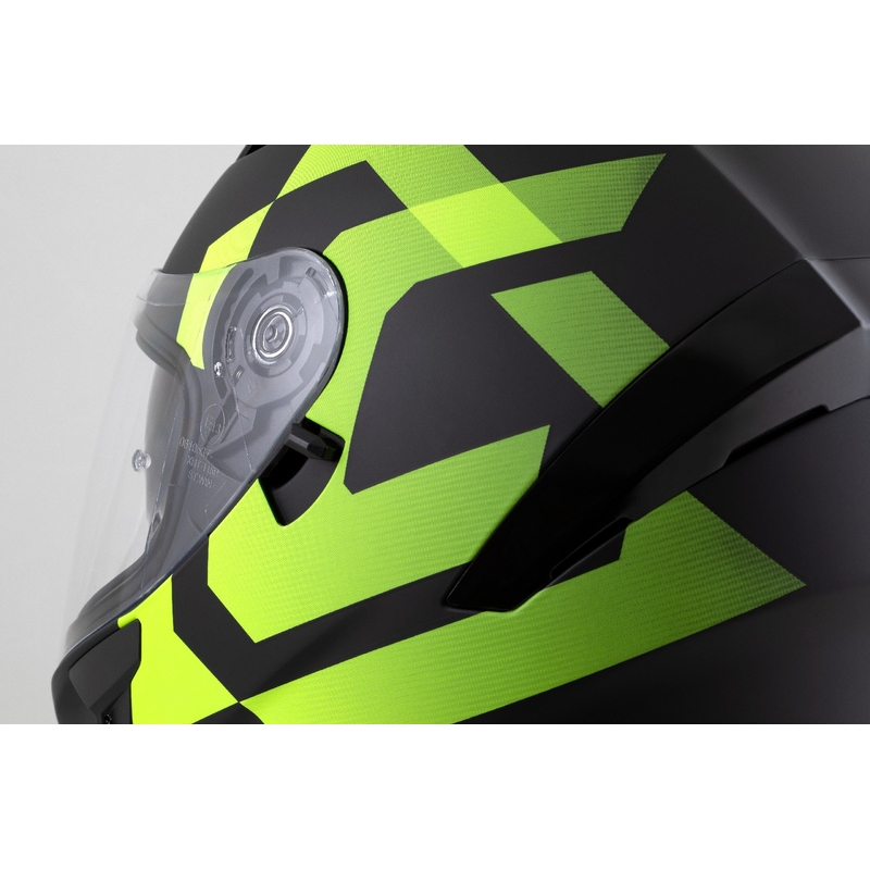 Casco integrale Cassida Orbit Grind nero opaco-giallo fluo