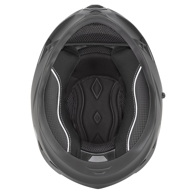 Casco integrale Cassida Orbit Grind nero opaco-giallo fluo
