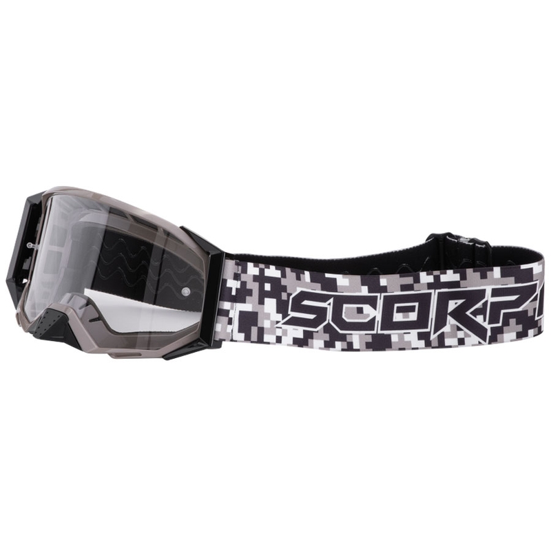 Occhiali da motocross Scorpion E24 camo con plexiglass trasparente