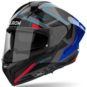 Casco integrale da moto Airoh MATRYX Rocket blu-rosso lucido