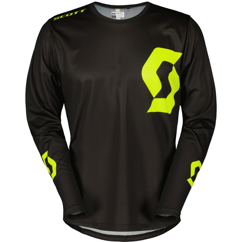 Maglia da motocross SCOTT Compete nero-giallo fluo Saldi