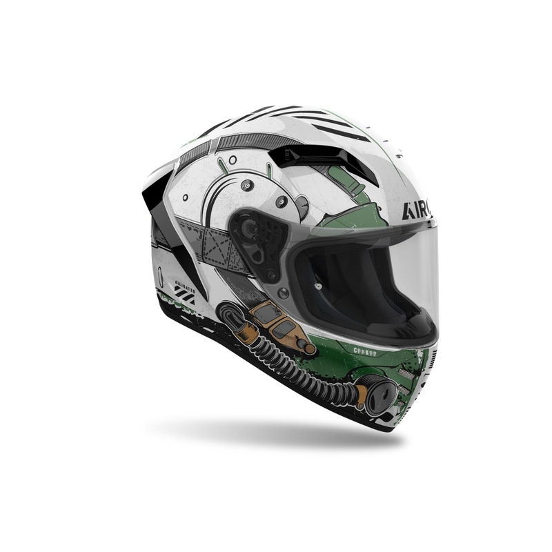 Casco integrale da moto Airoh CONNOR Alligator bianco-verde lucido