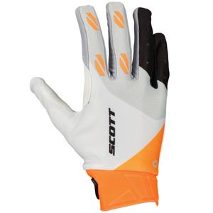 Guanti da motocross SCOTT EVO RACE bianco-arancio