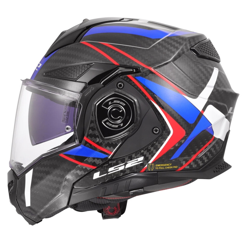 Casco moto LS2 FF901 Advant XC Future II bianco-blu