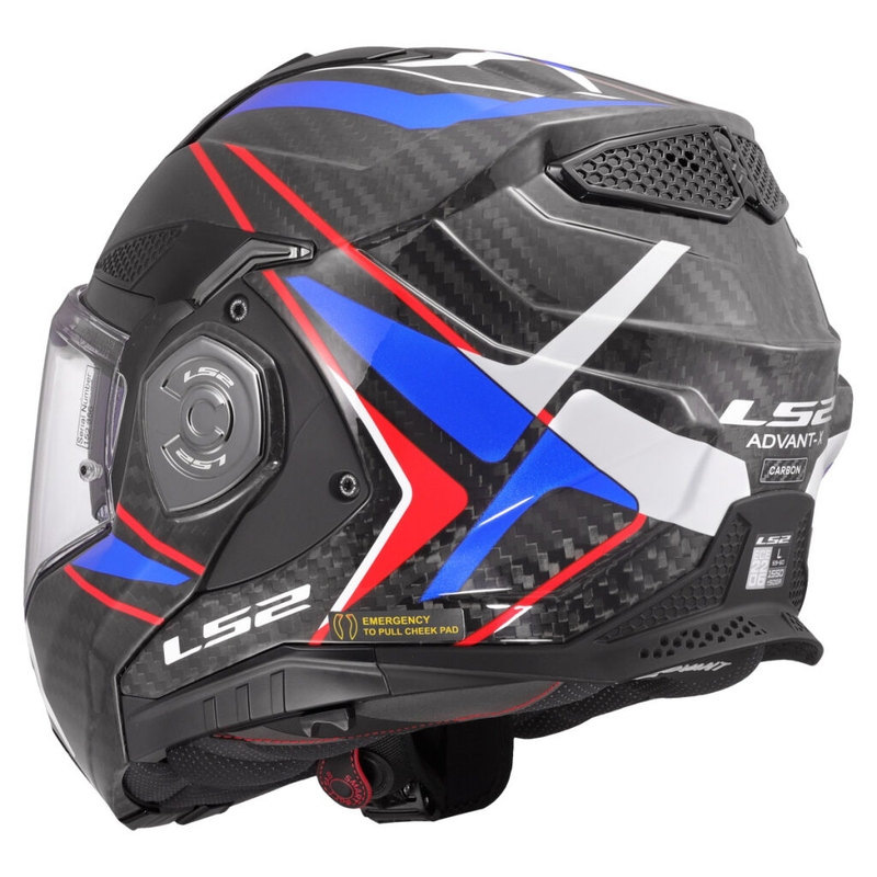 Casco moto LS2 FF901 Advant XC Future II bianco-blu