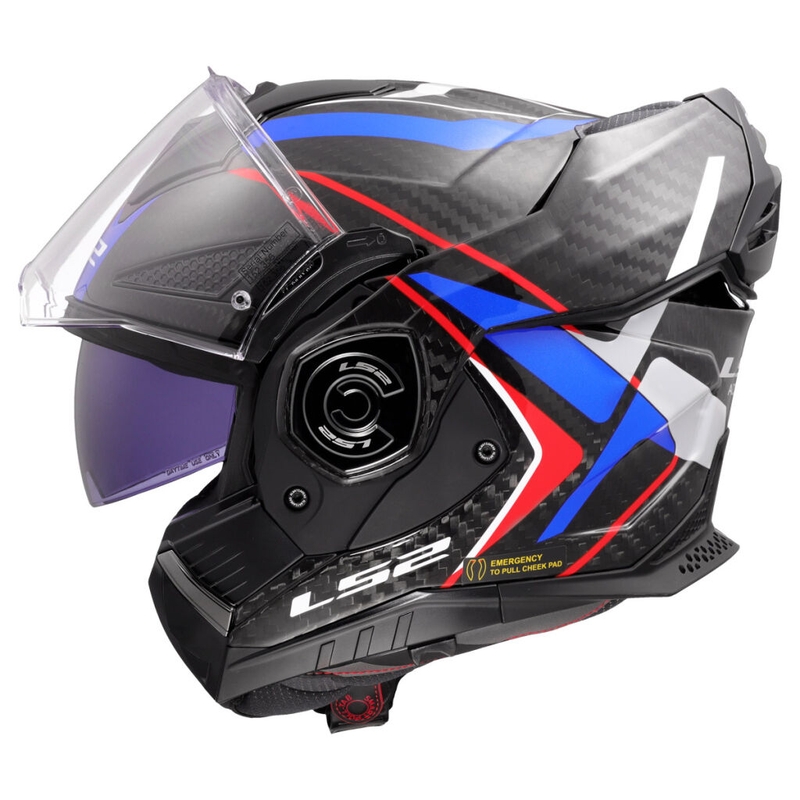 Casco moto LS2 FF901 Advant XC Future II bianco-blu