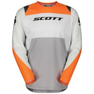 Maglia da motocross SCOTT EVO Race bianco-arancione