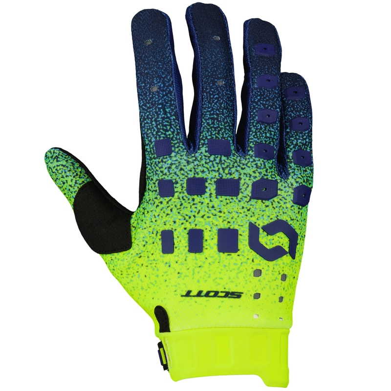 Guanti da motocross SCOTT Podium PRO viola-blu-giallo fluo