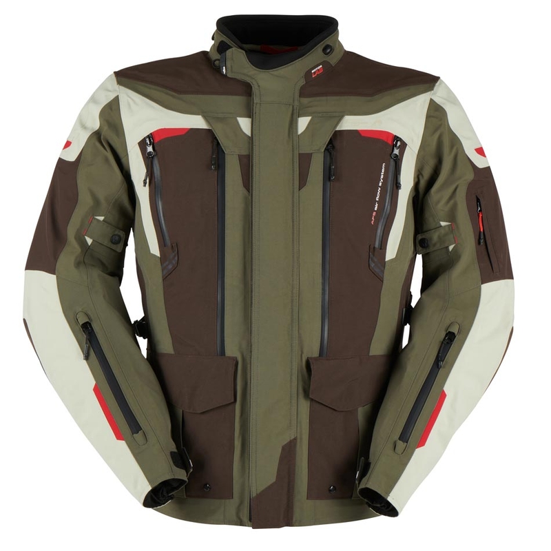 Giacca da moto Furygan Voyager verde-marrone-beige Saldi