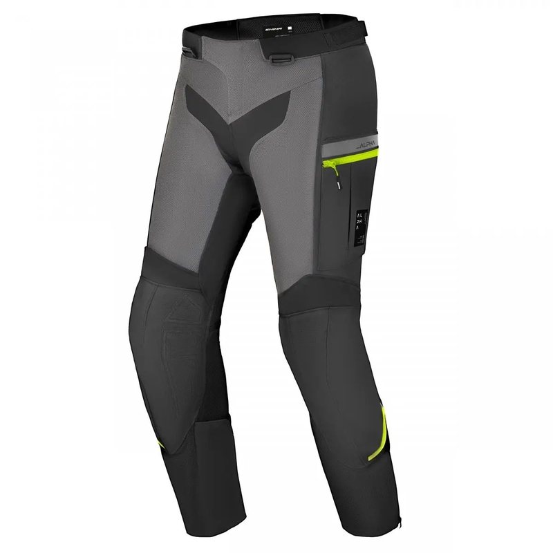 Pantaloni da moto Shima Alpha nero-grigio-giallo fluo