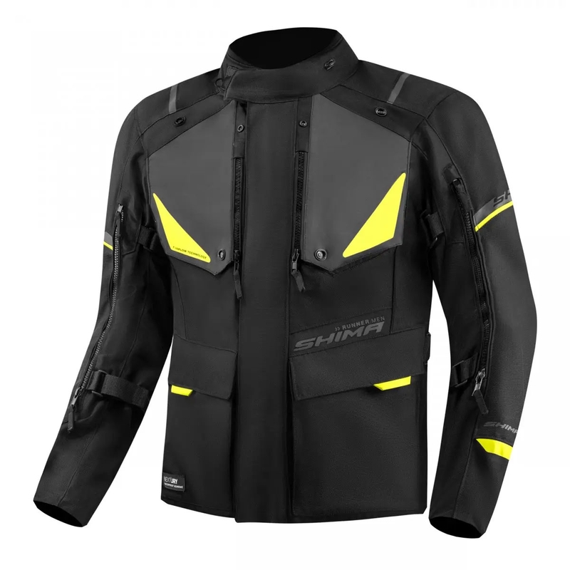 Giacca da moto Shima Runner nero-giallo fluo