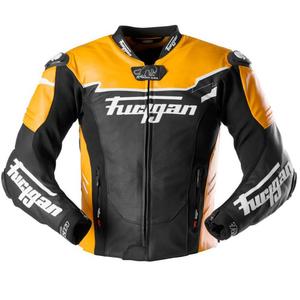 Giacca da motociclista in pelle Furygan Signature 55 nera-gialla