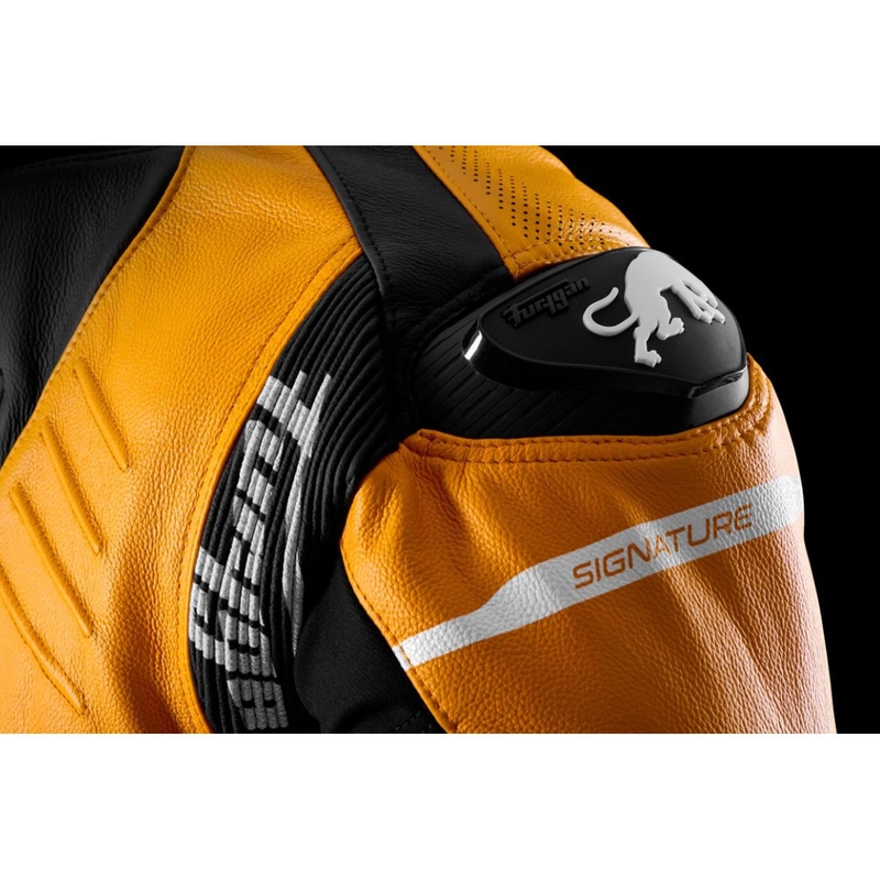 Giacca da motociclista in pelle Furygan Signature 55 nera-gialla