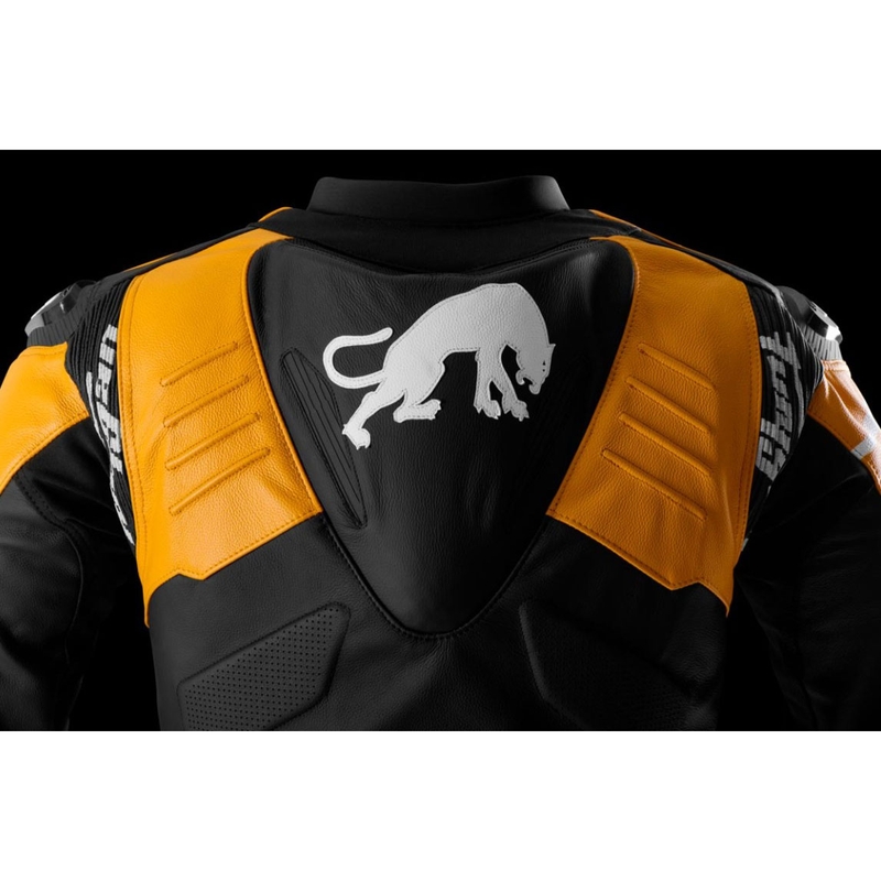 Giacca da motociclista in pelle Furygan Signature 55 nera-gialla
