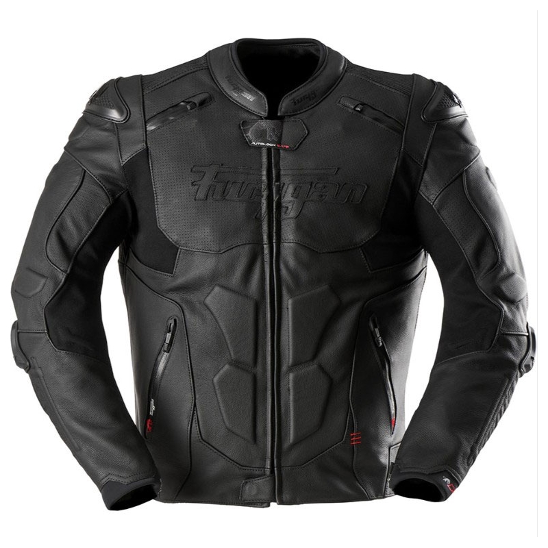 Giacca da motociclista in pelle Furygan Ghost Evo nera