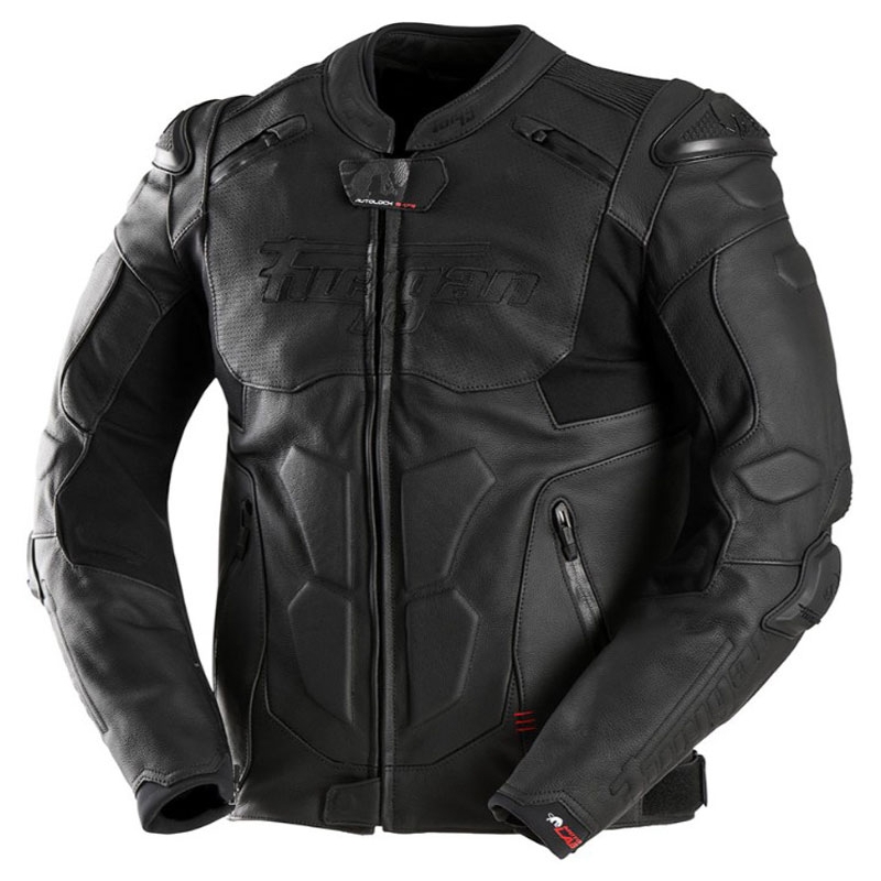 Giacca da motociclista in pelle Furygan Ghost Evo nera