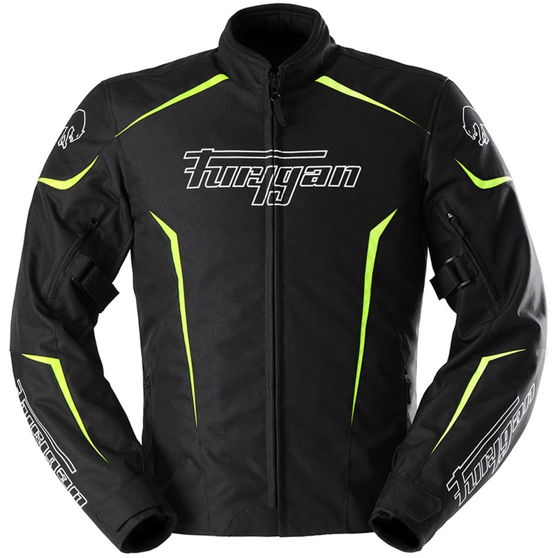 Giacca da motociclista Furygan Yori nero-bianco-giallo fluo