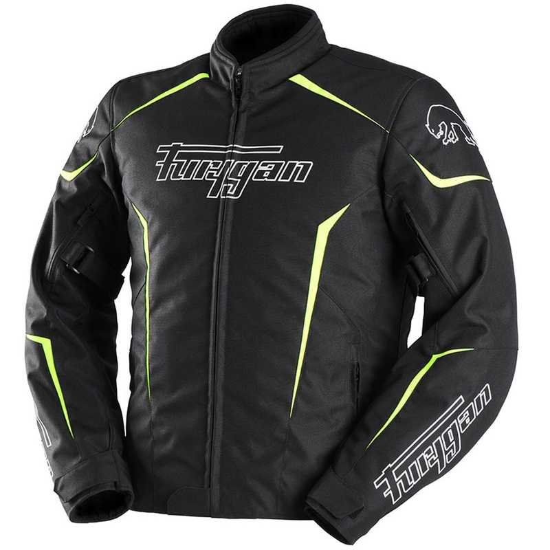 Giacca da motociclista Furygan Yori nero-bianco-giallo fluo