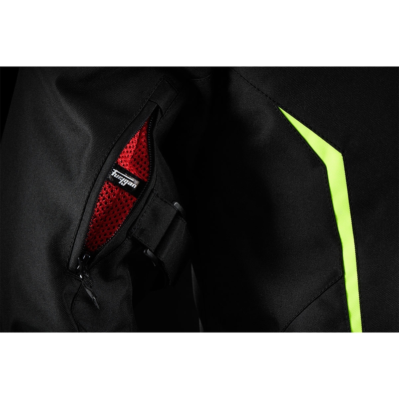 Giacca da motociclista Furygan Yori nero-bianco-giallo fluo