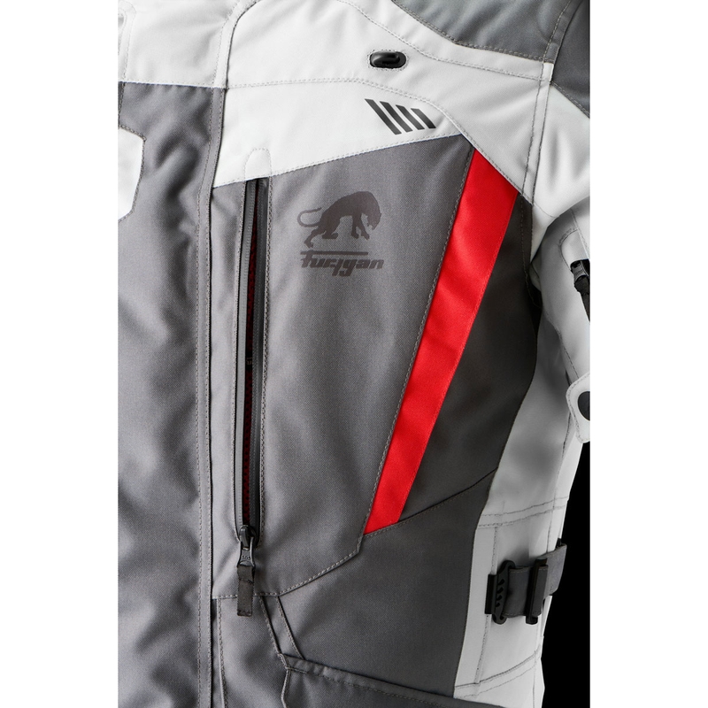 Giacca da moto Furygan Apalaches Evo grigio-beige-rosso