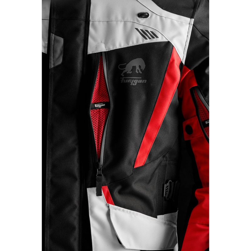 Giacca da moto Furygan Apalaches Evo nero-beige-rosso