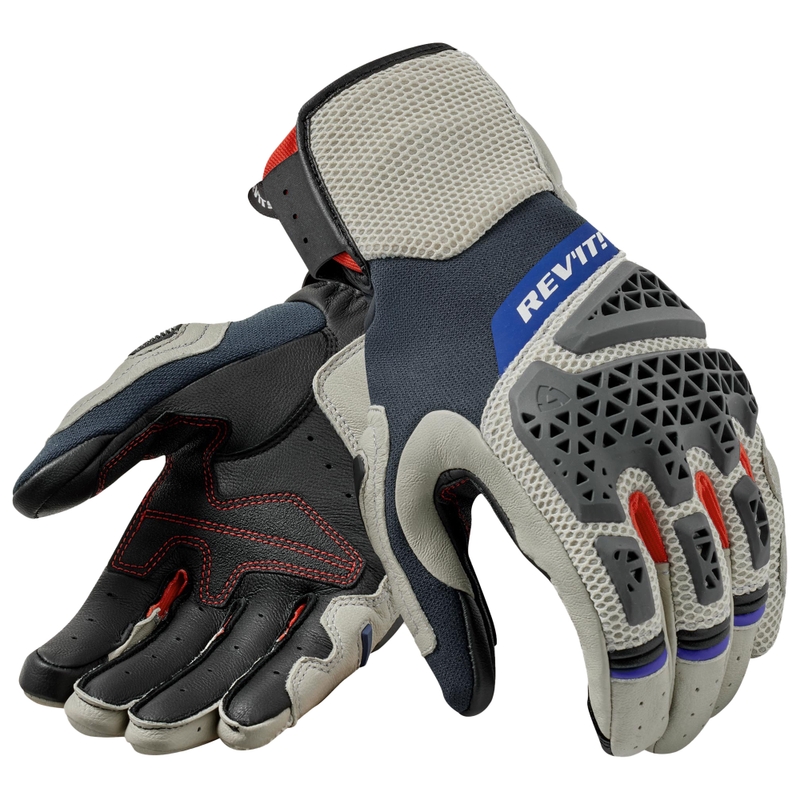 Guanti da moto Revit Sand 5 argento-rosso