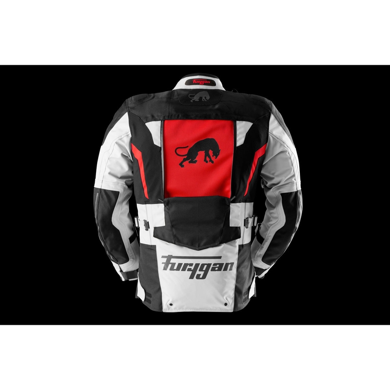 Giacca da moto Furygan Montroc Kevlar® Primaloft® 3IN1+ nero-beige-rosso