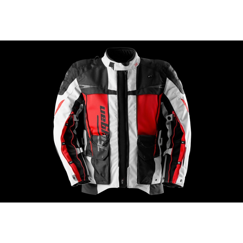 Giacca da moto Furygan Montroc Kevlar® Primaloft® 3IN1+ nero-beige-rosso