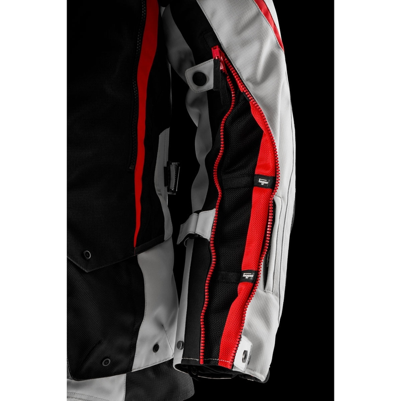 Giacca da moto Furygan Montroc Kevlar® Primaloft® 3IN1+ nero-beige-rosso
