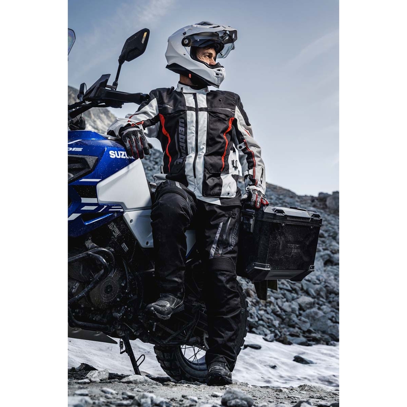 Giacca da moto Furygan Montroc Kevlar® Primaloft® 3IN1+ nero-beige-rosso