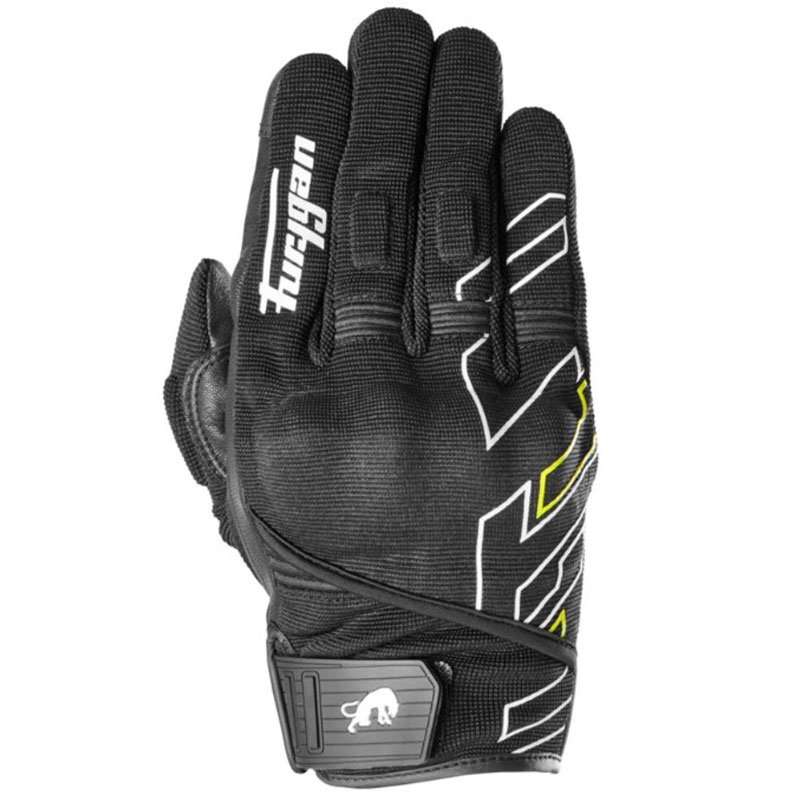 Guanti da moto Furygan Jet Neon D3O nero-bianco-giallo fluo