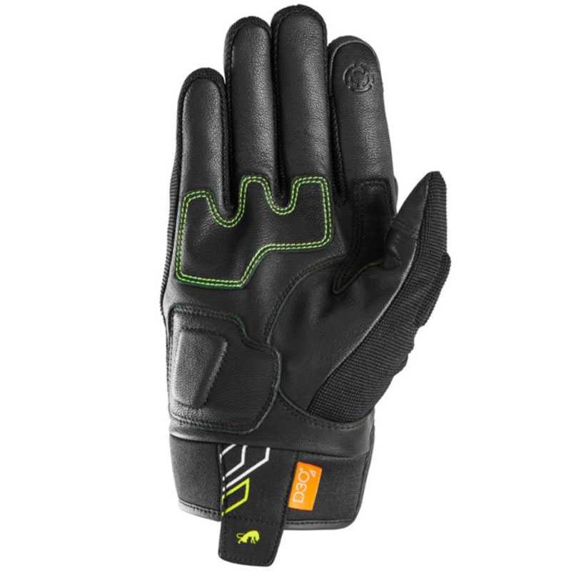 Guanti da moto Furygan Jet Neon D3O nero-bianco-giallo fluo