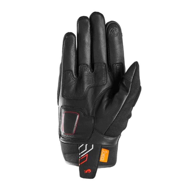 Guanti da moto Furygan Jet Neon D3O nero-bianco-rosso